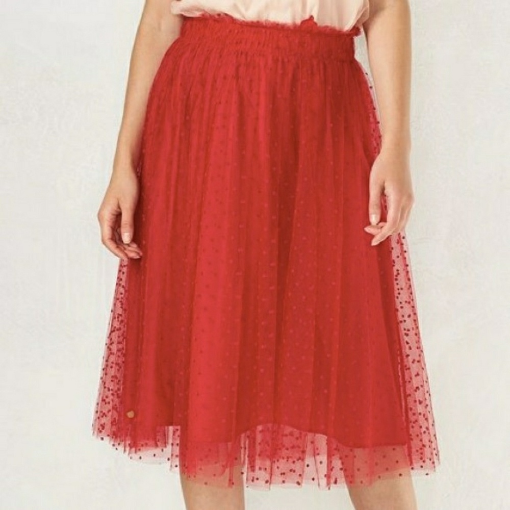 LC Lauren Conrad Red Tulle Skirt
